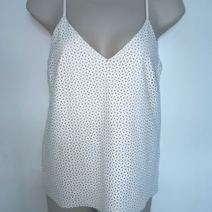 H&M White Vegan Leather Laser Cut Tank Cami